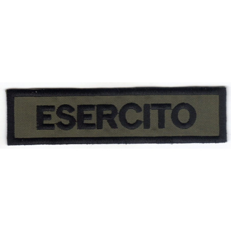 Patch ESERCITO cm 12 x 3 su verde militare toppa ricamata ricamo -106d