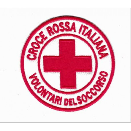 Croce Rossa Italia CRI VOLONTARI cm 7,5 Diametro Toppa Ricamo -815